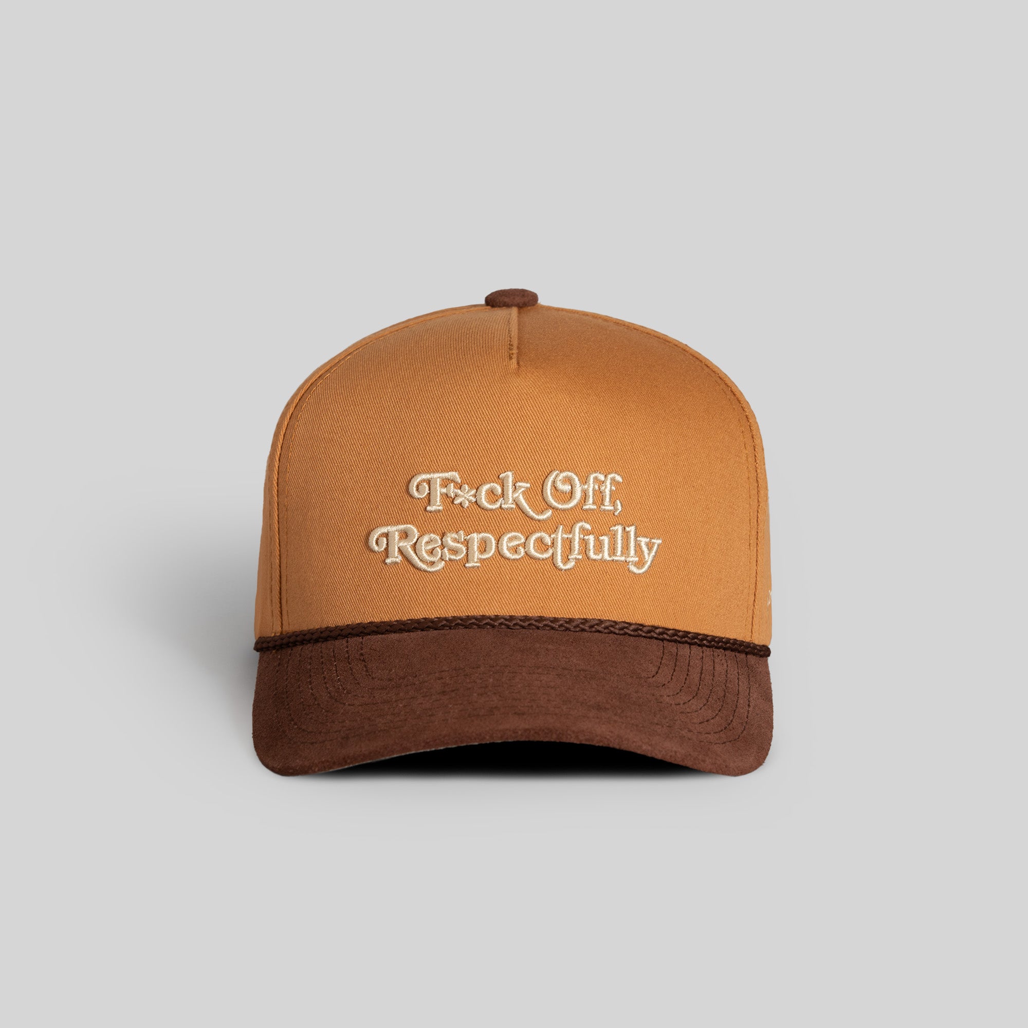 RESPECTFULLY WHEAT MOCHA TWILL SUEDE TRUCKER