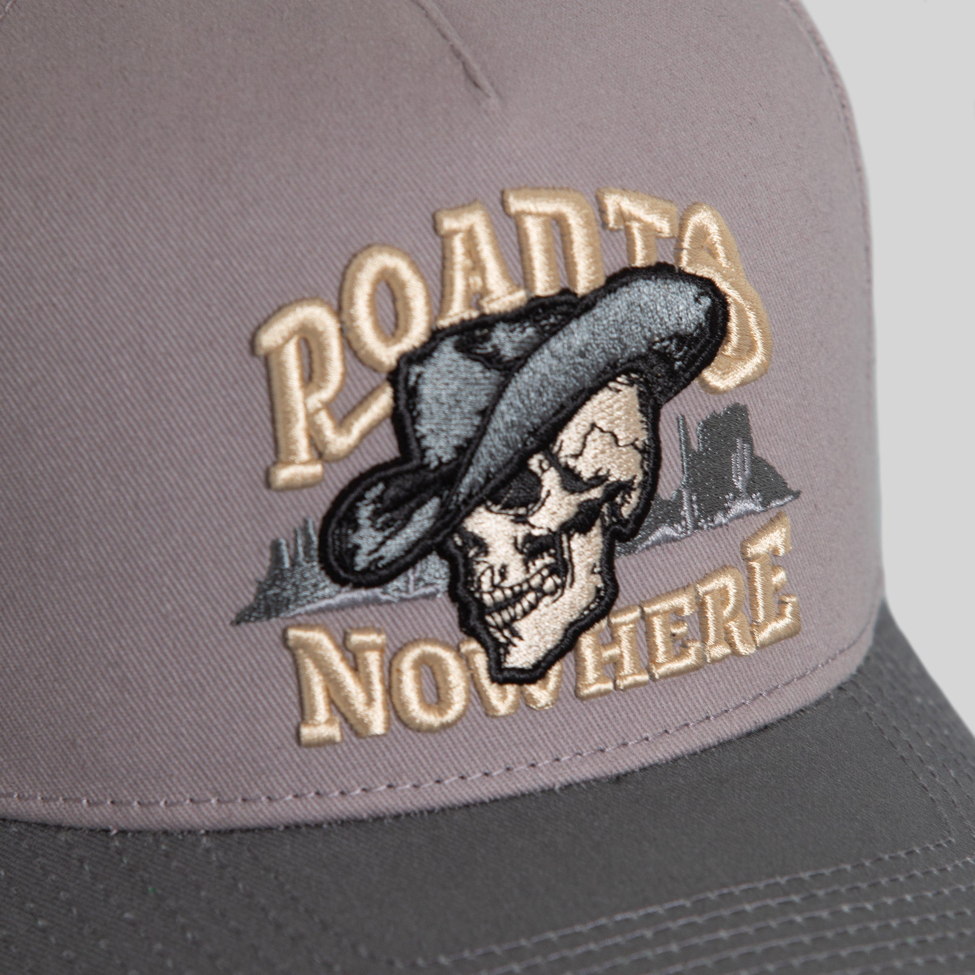 ROAD TO NOWHERE GREYSCALE TWILL TRUCKER