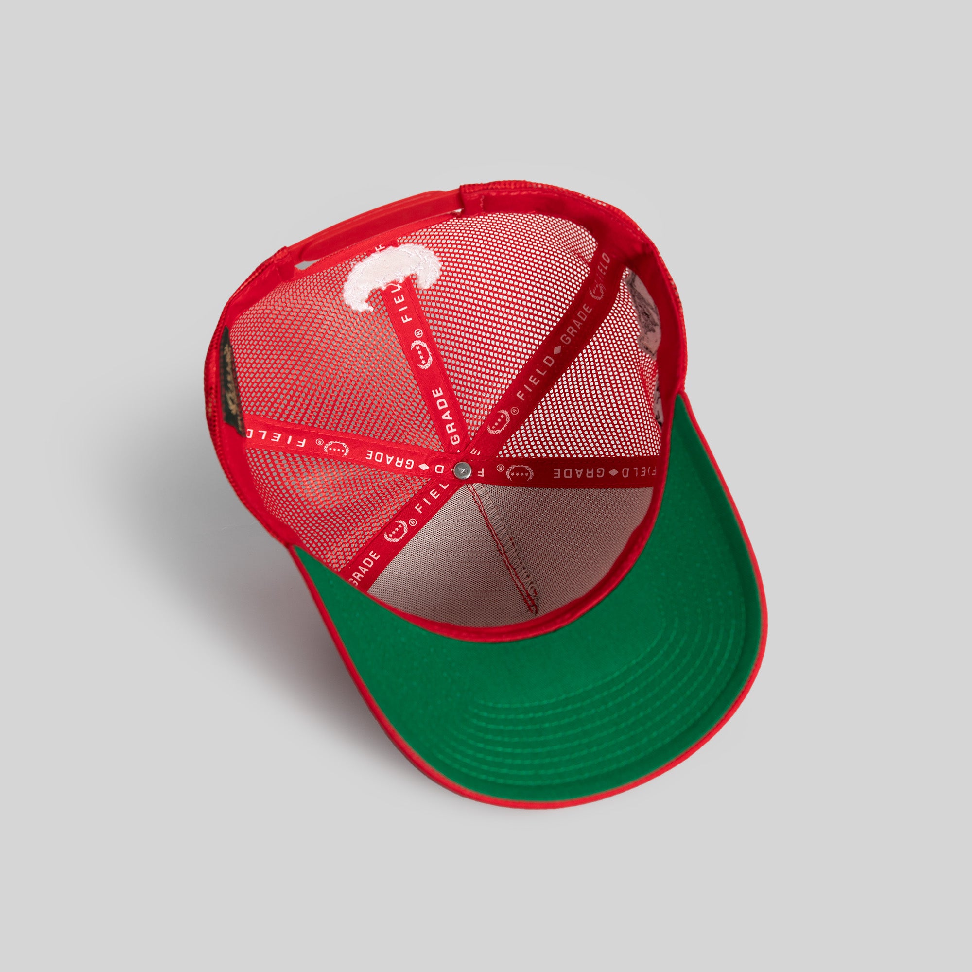 ROLL ‘EM & SMOKE ’EM RED MESH CROWN TRUCKER
