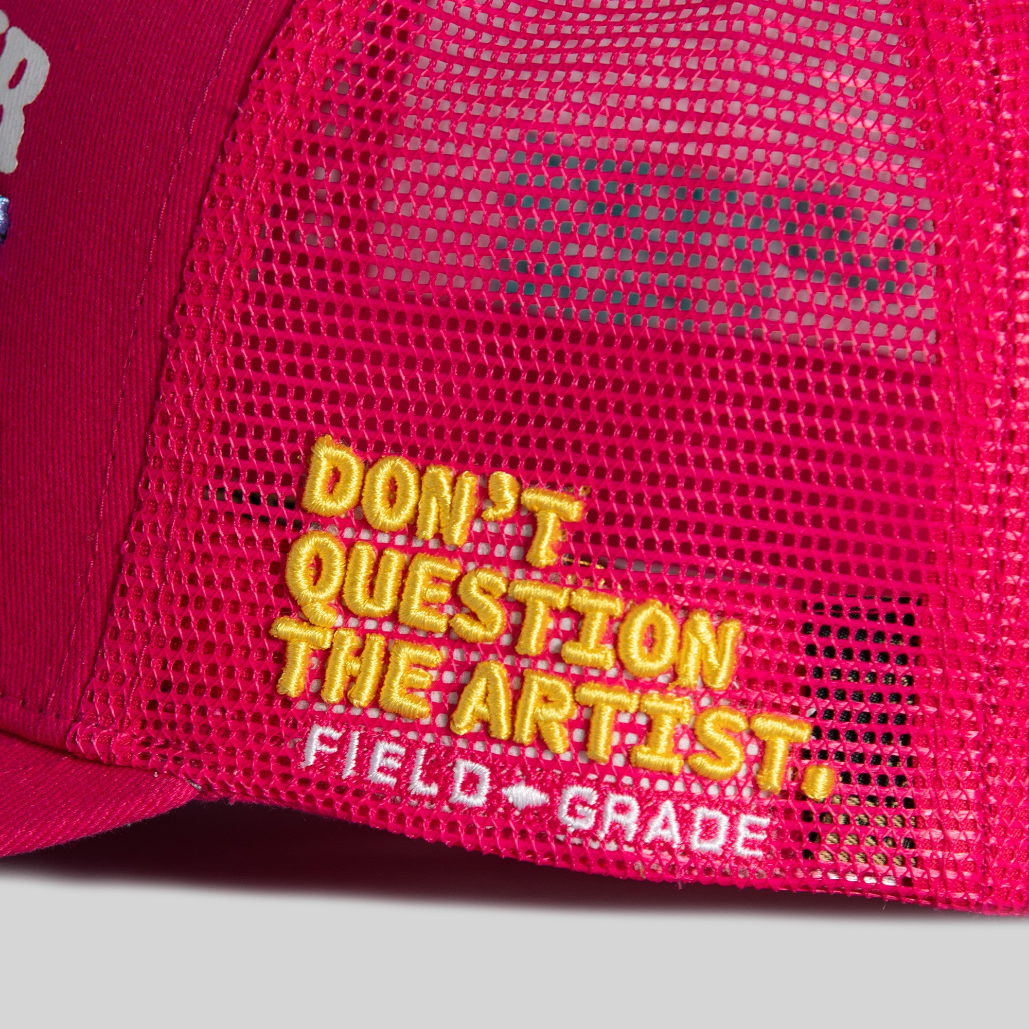 STAY CREATIVE NEON PINK TWILL MESH TRUCKER
