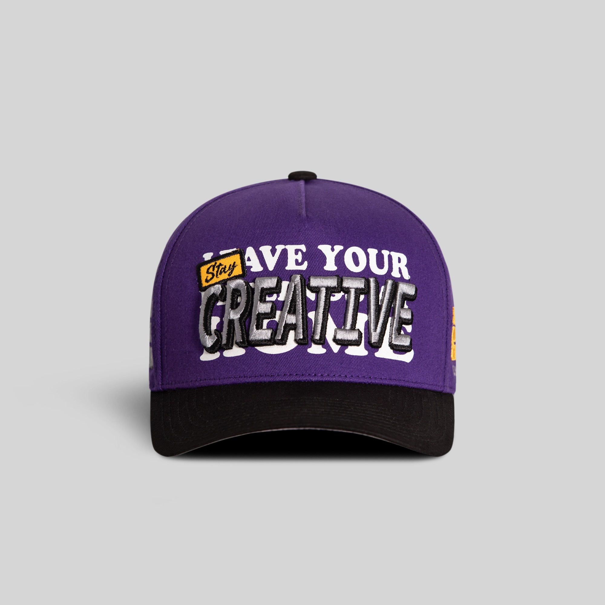STAY CREATIVE PURPLE BLACK WOOL TRUCKER
