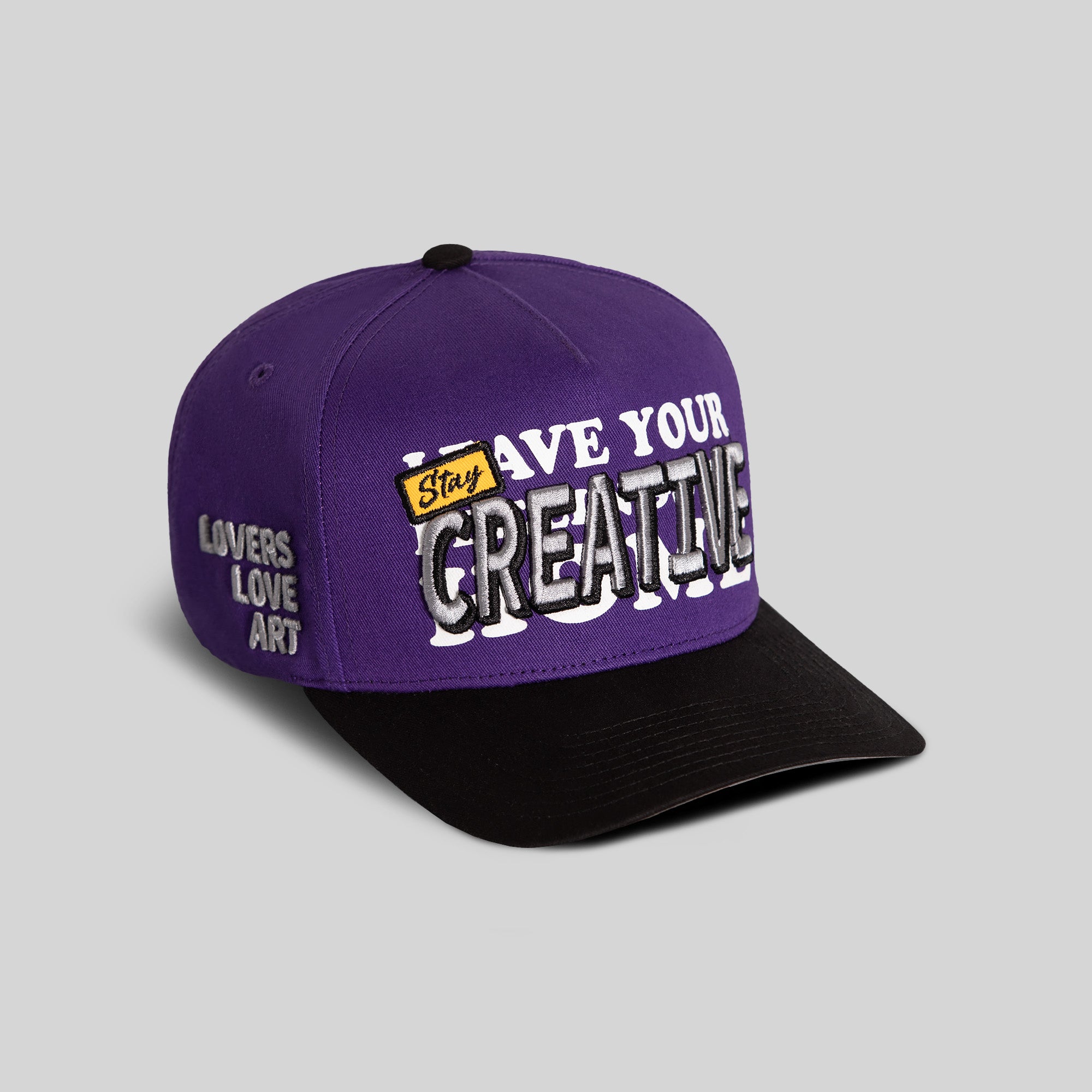 STAY CREATIVE PURPLE BLACK WOOL TRUCKER