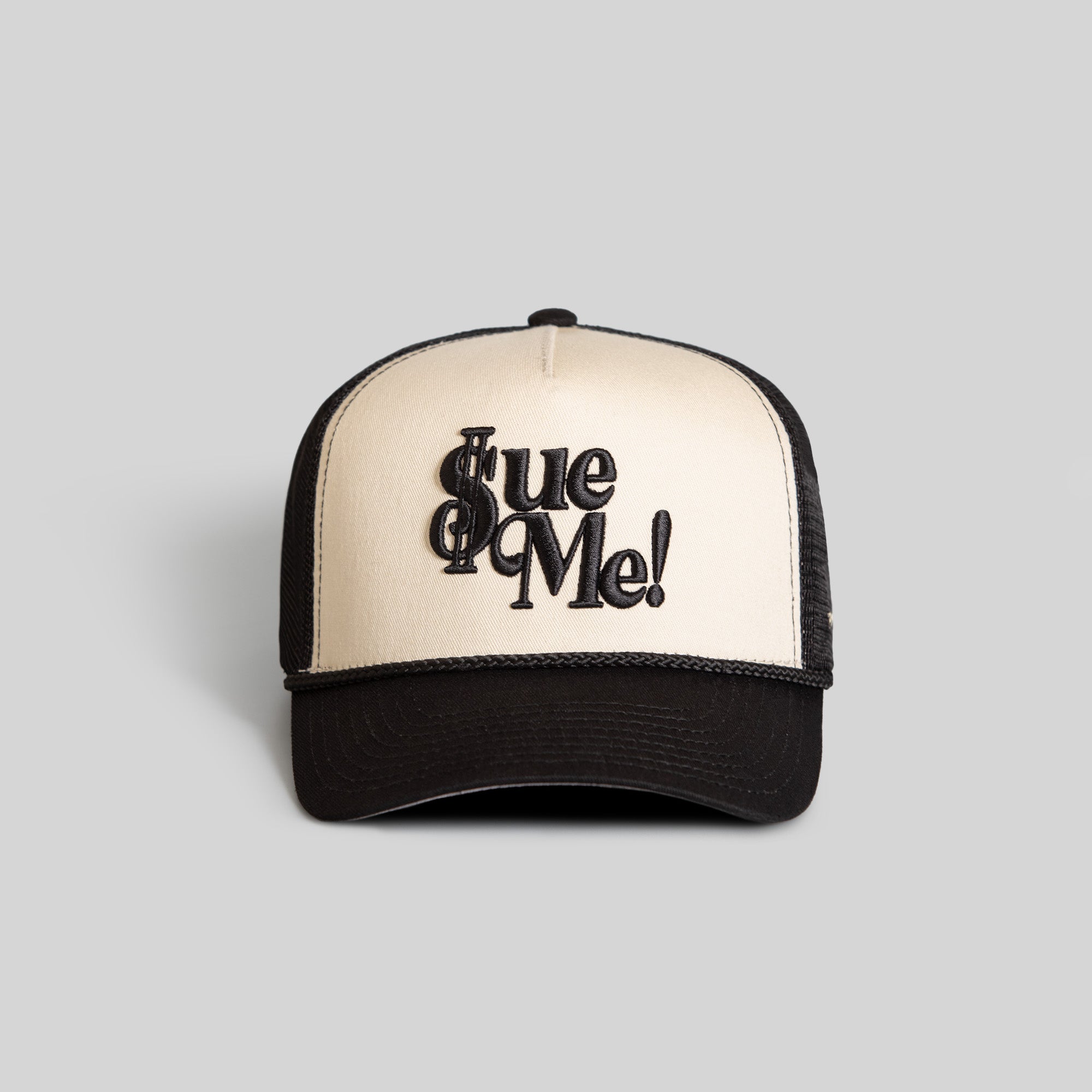 SUE ME SAND BLACK TWILL MESH TRUCKER