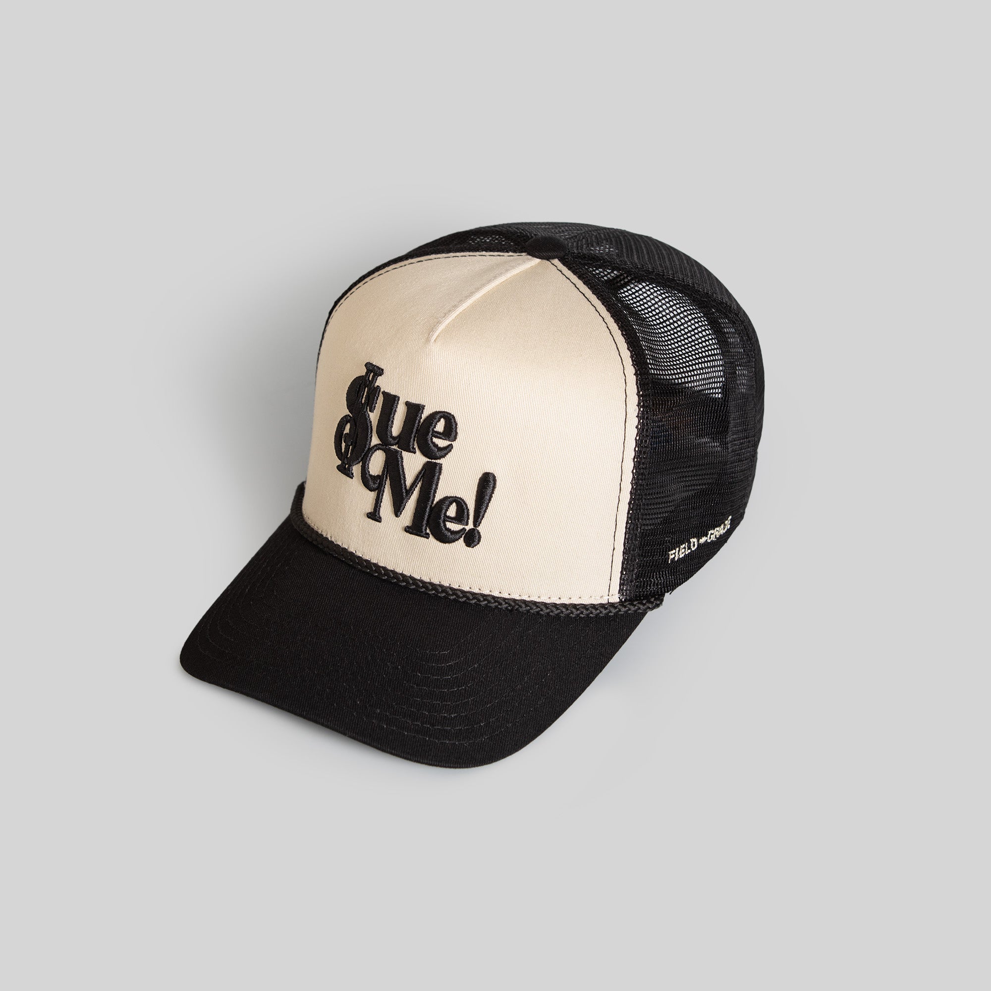 SUE ME SAND BLACK TWILL MESH TRUCKER