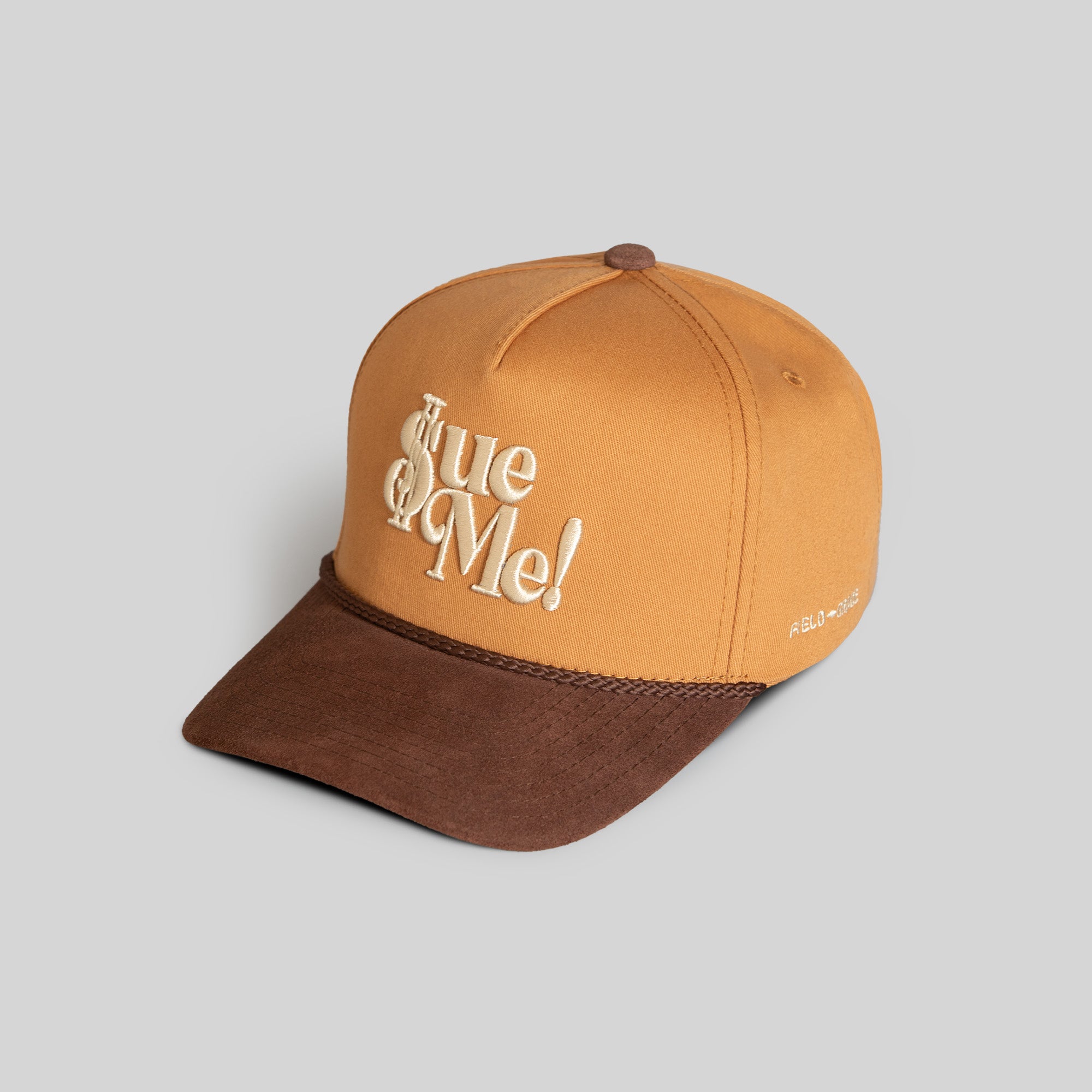 SUE ME WHEAT MOCHA TWILL SUEDE TRUCKER