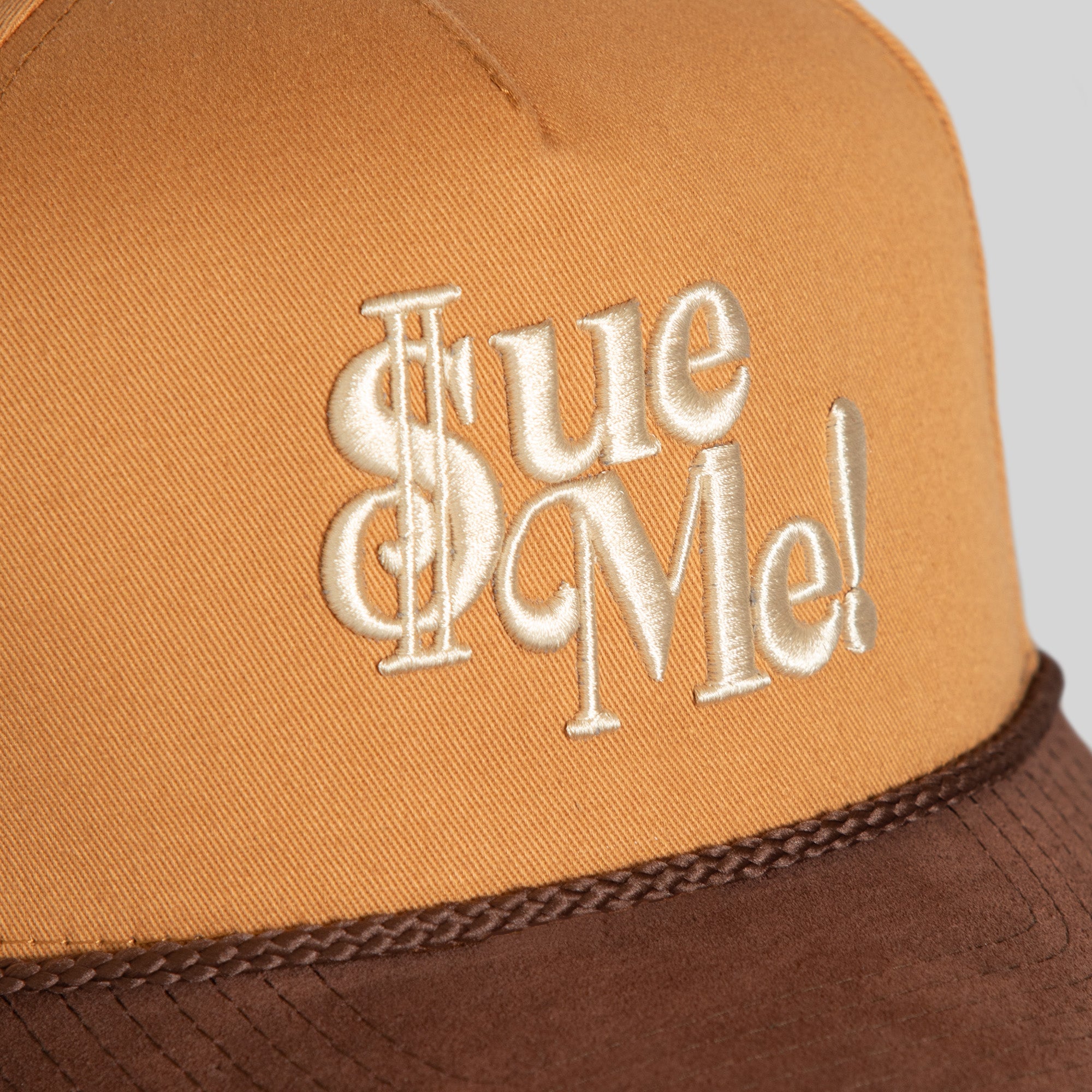 SUE ME WHEAT MOCHA TWILL SUEDE TRUCKER