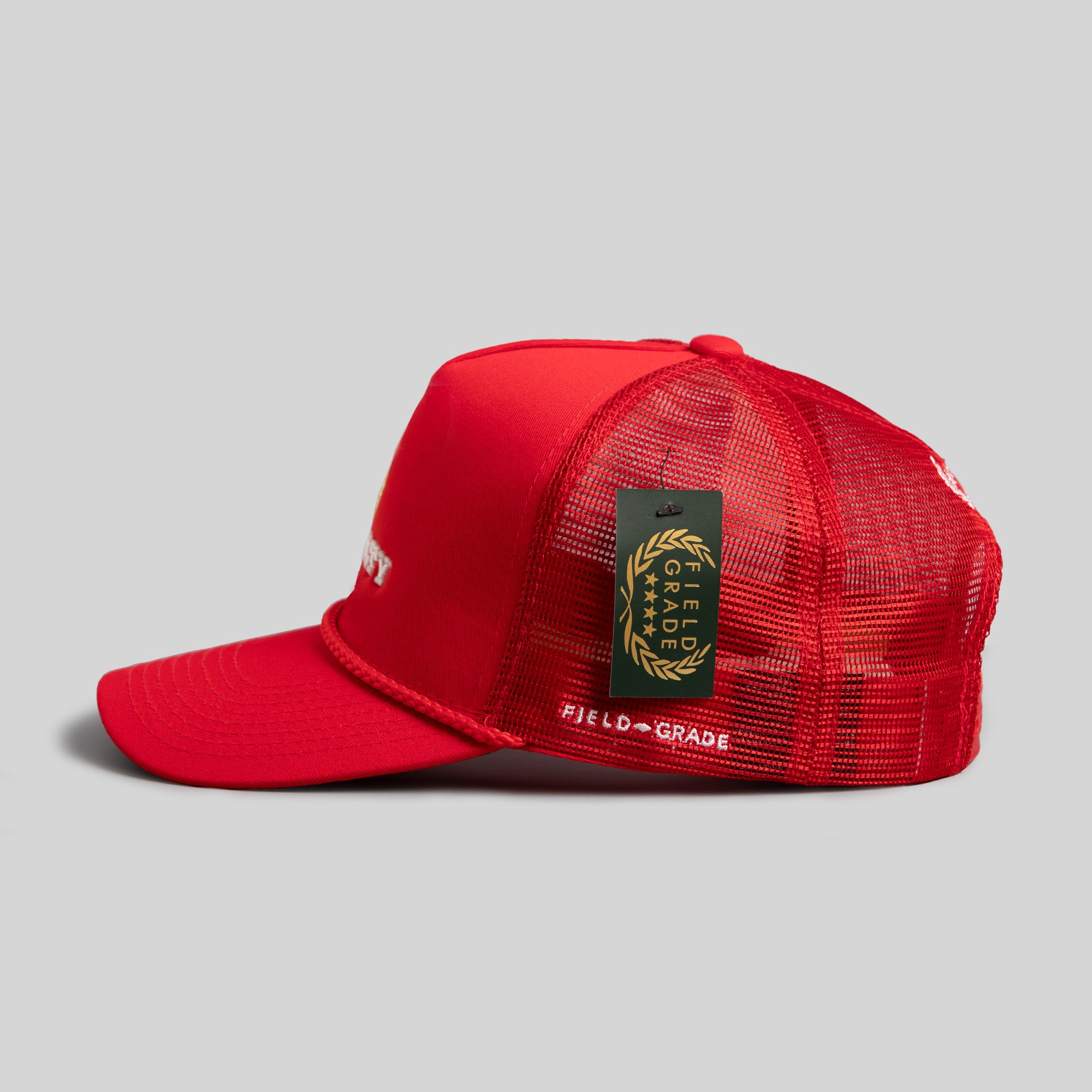 ROYALTY VARSITY RED TRUCKER HAT