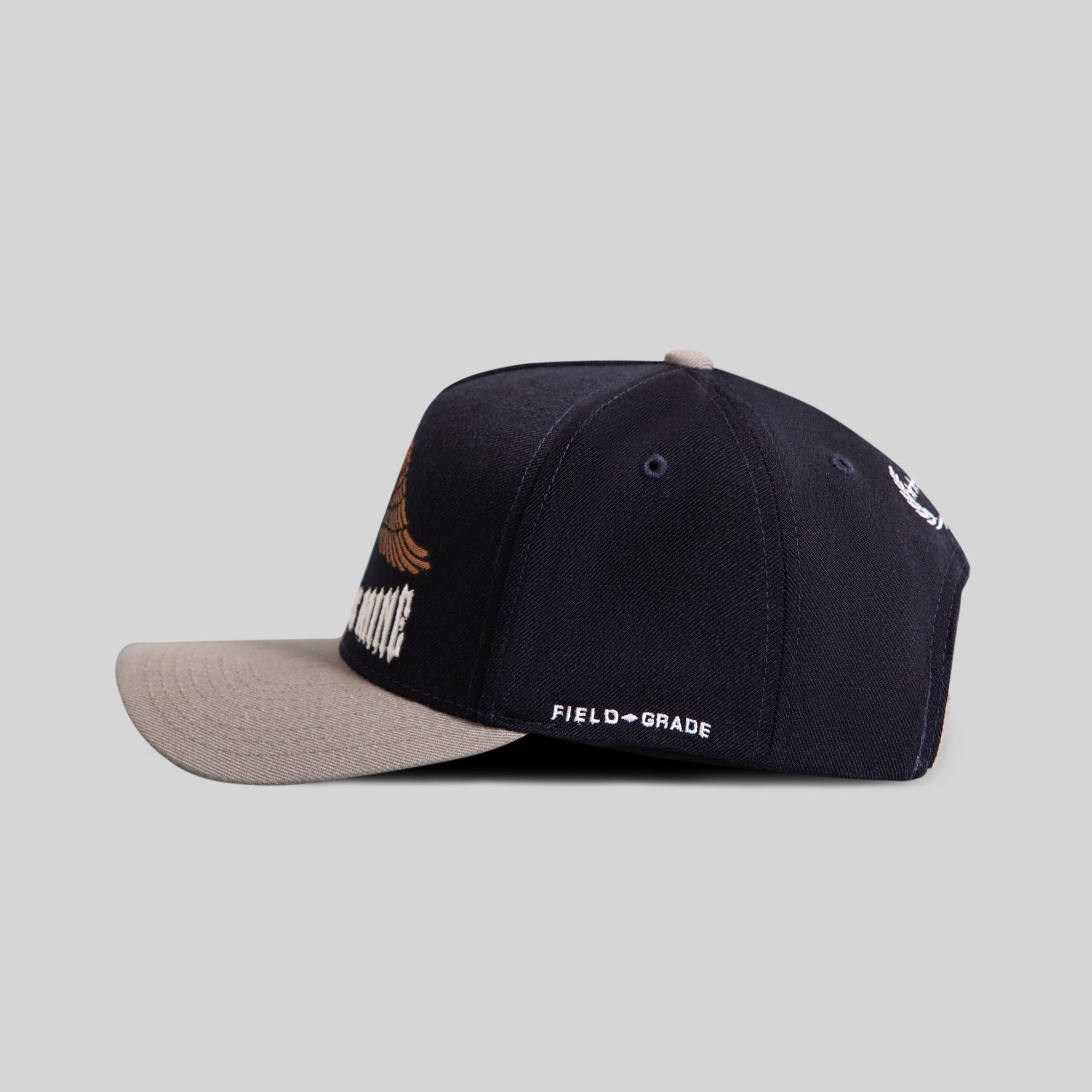 THE WORLD IS MINE DEEP NAVY CEMENT WOOL TRUCKER