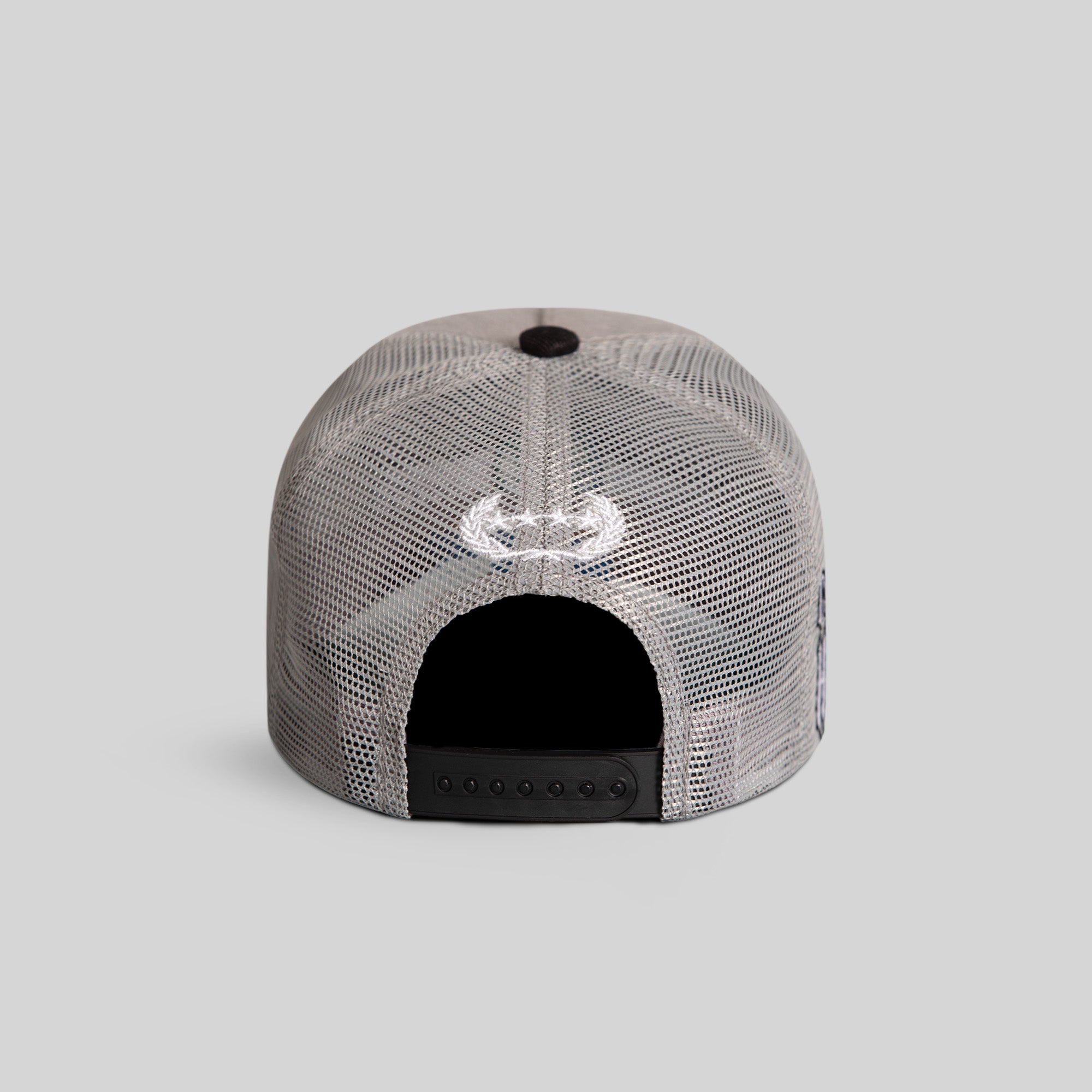 THE WORLD IS MINE GREY BLACK MESH TRUCKER