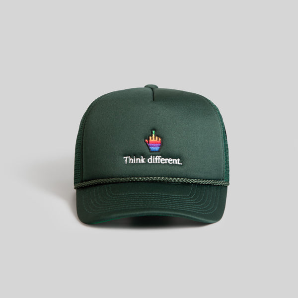THINK DIFFERENT FG GREEN TRUCKER HAT display picture 3
