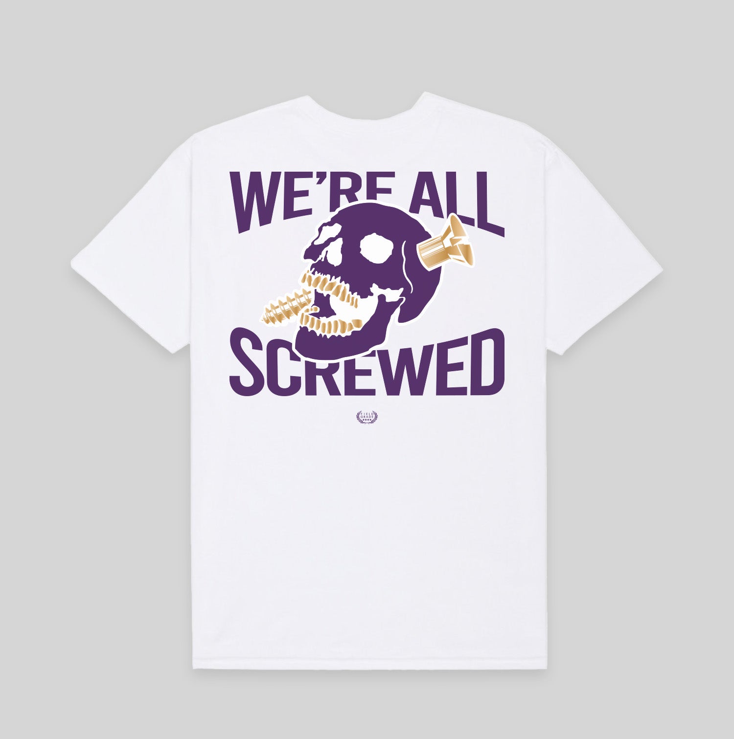 SCREWED UP WHITE/PURPLE COTTON TEE