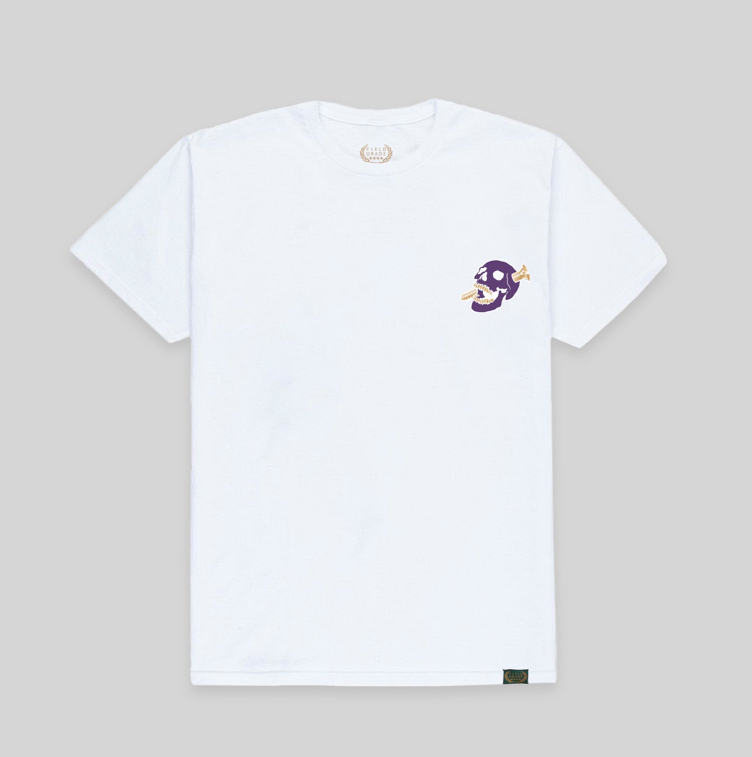 SCREWED UP WHITE/PURPLE COTTON TEE