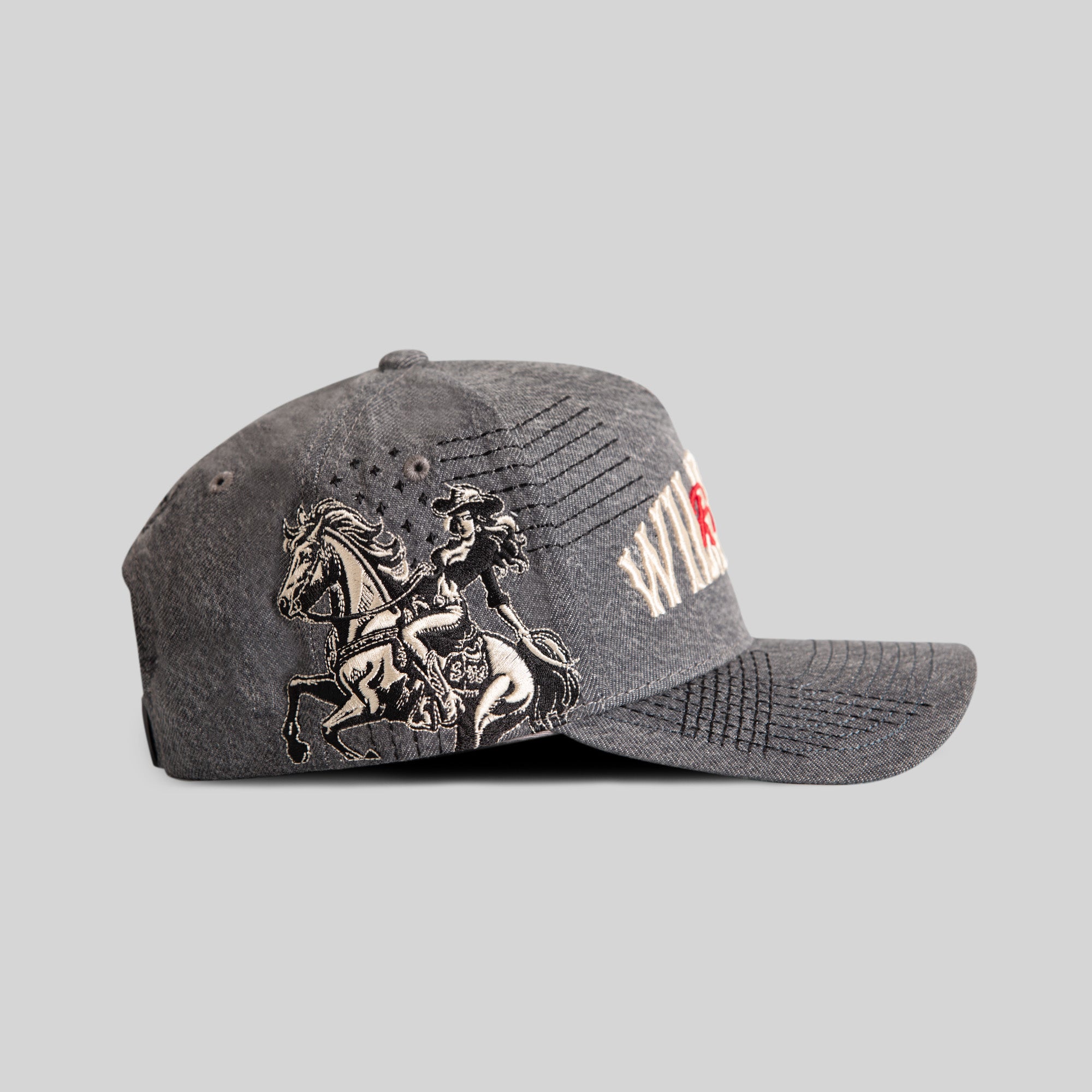 WILD RIDE SASHIKO GREY DENIM TRUCKER