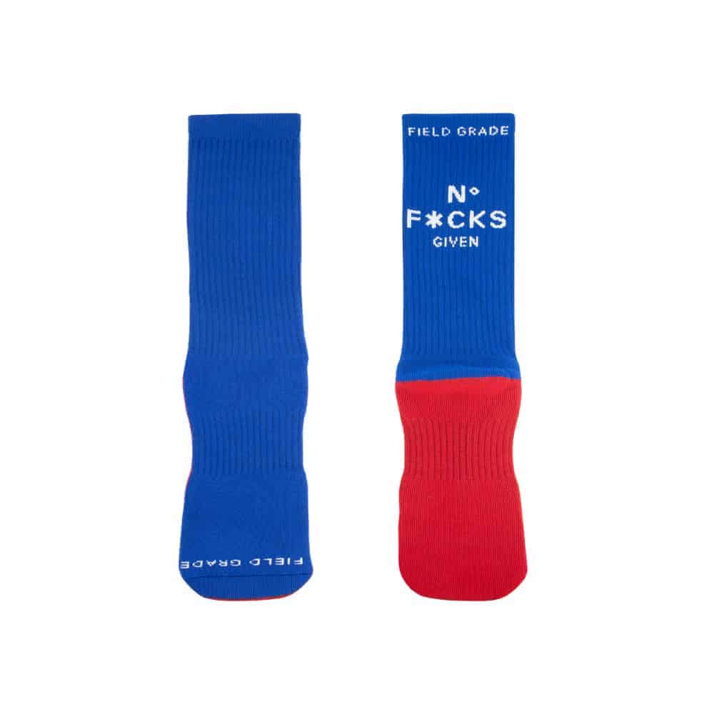 NO F*CKS GIVEN GREEN/ROYAL/YELLOW CUSHIONED CREW SOCK 3 PACK