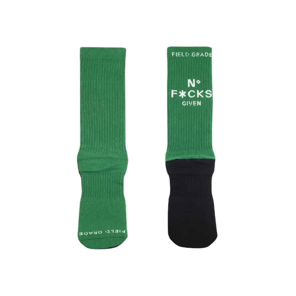 NO F*CKS GIVEN GREEN/ROYAL/YELLOW CUSHIONED CREW SOCK 3 PACK