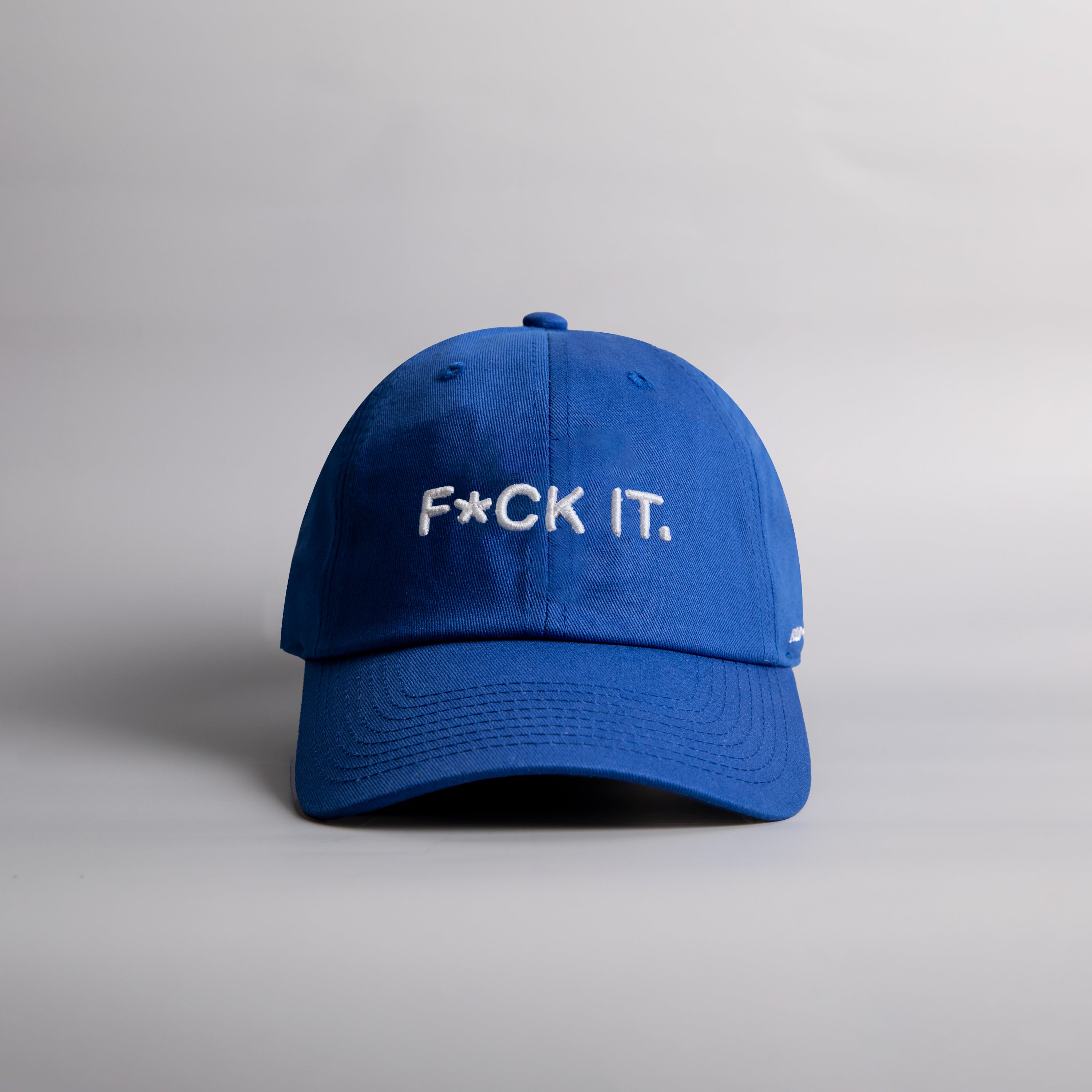 F*CK IT. ROYAL BLUE RELAXED FIT DISTRESSED HAT